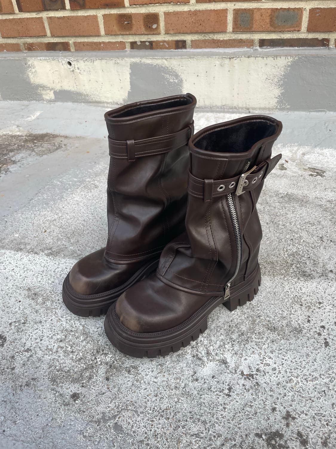 💚무료나눔💚 빈티지 워커 부츠 브라운 상품이미지2