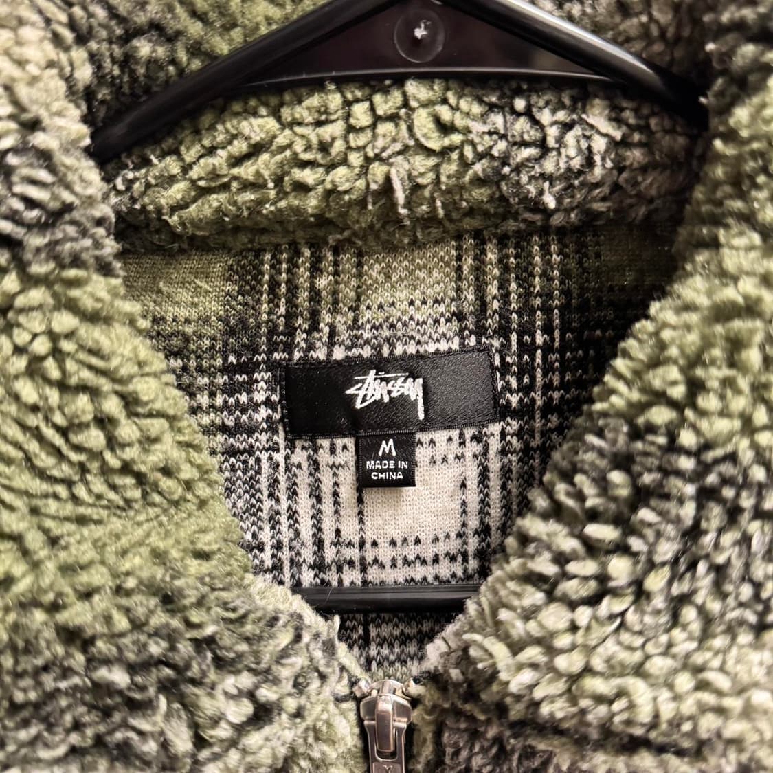 스투시 체크 패턴 플리스 자켓 그린 상품이미지3