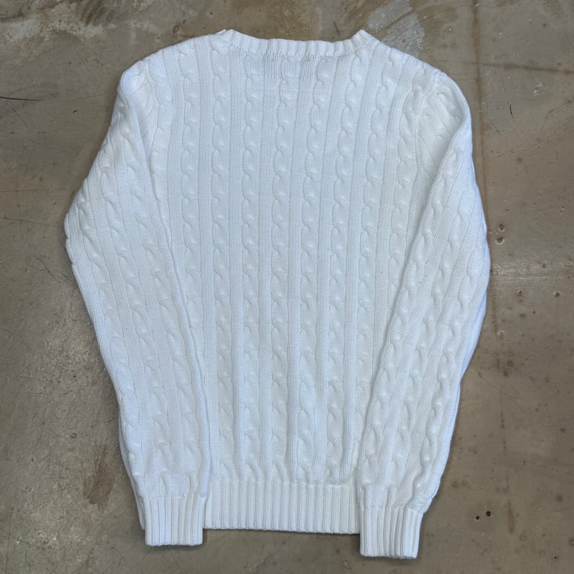 M 폴로랄프로렌 여성용 화이트 케이블 니트  상품이미지3