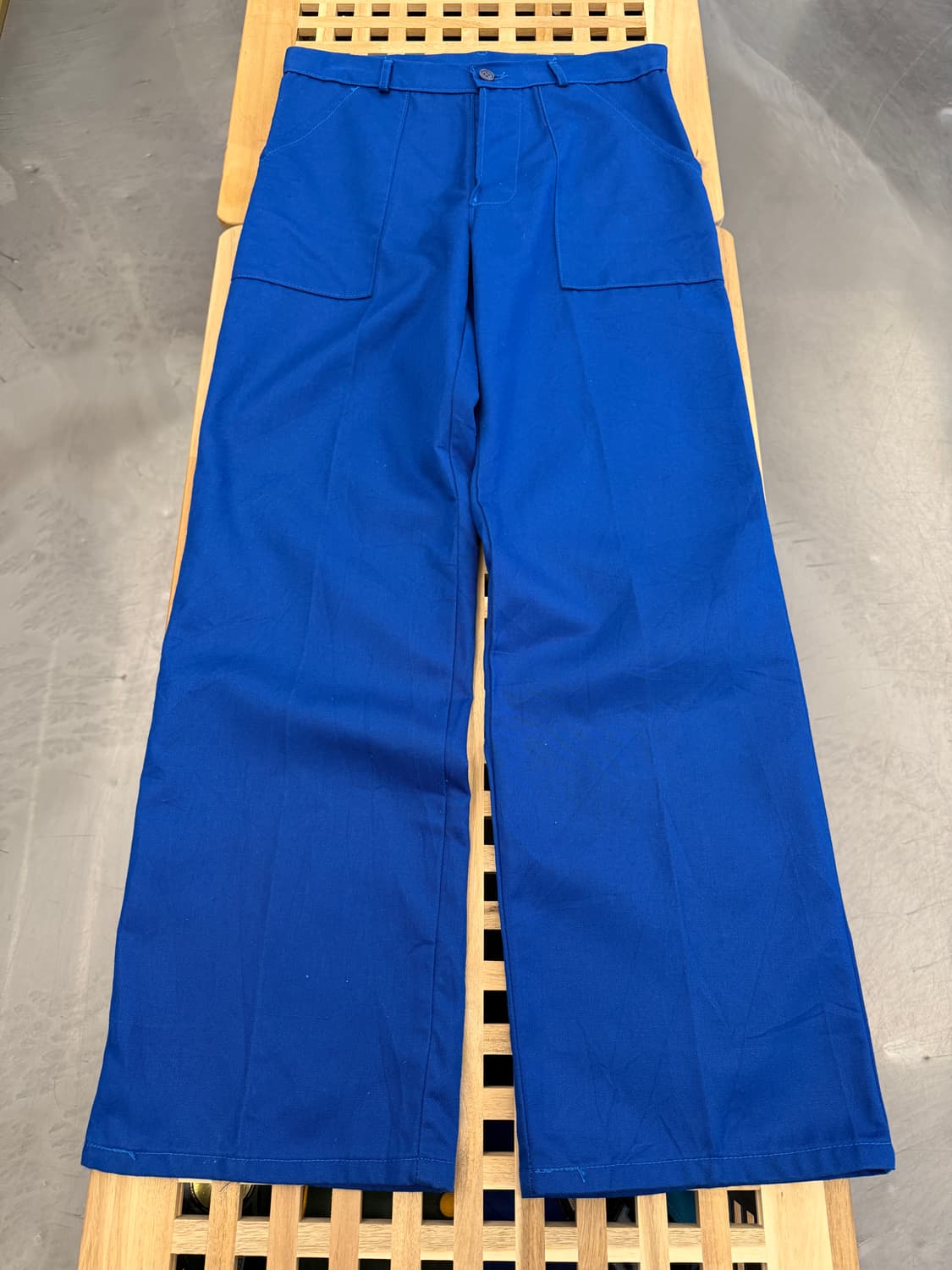 1980s WASHED BLUE DRESS 프렌치 슬랙스 워크팬츠 상품이미지1