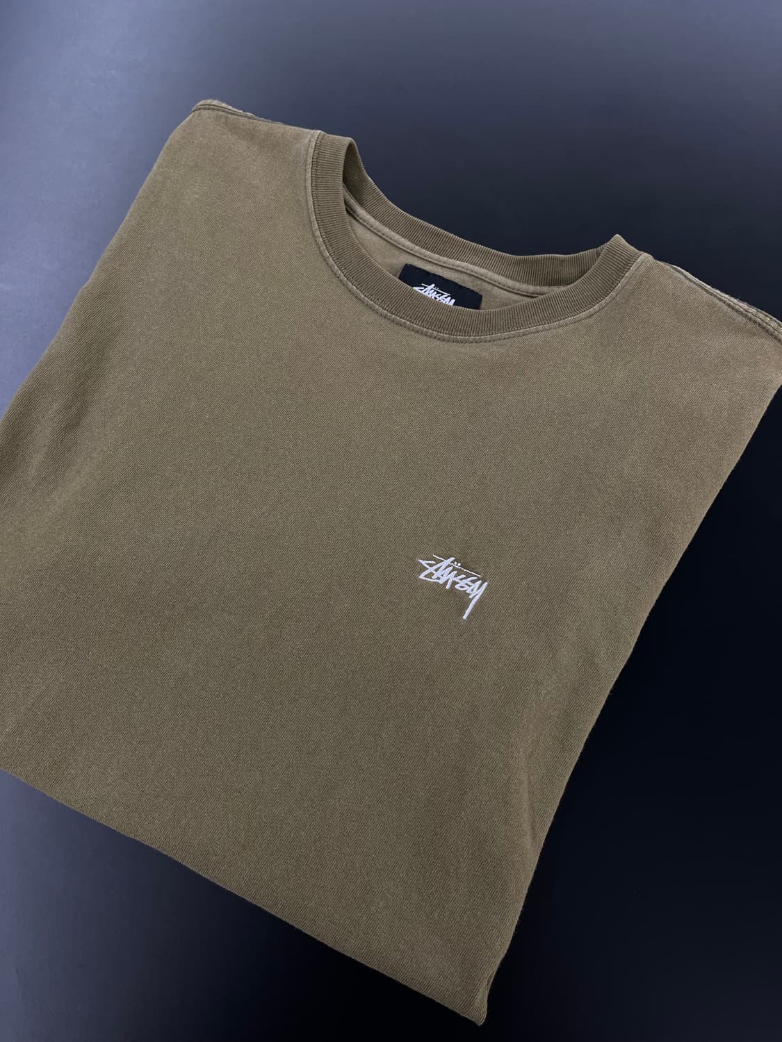 스투시 stussy stock logo 티셔츠 olive M사이즈 상품이미지2