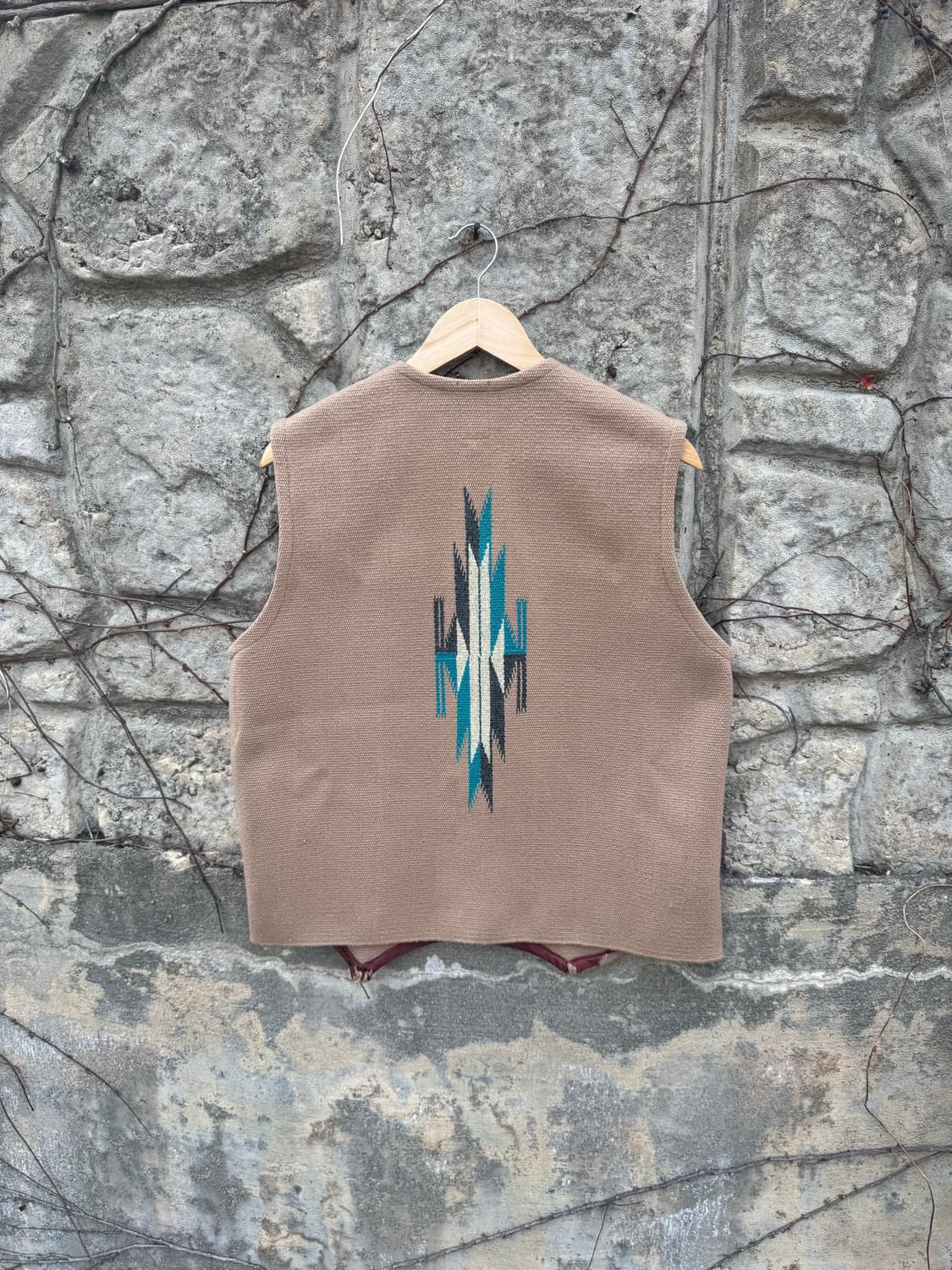 70s 오르테가 빈티지 핸드 우븐 울 웨스턴 치마요 베스트 조끼 상품이미지2