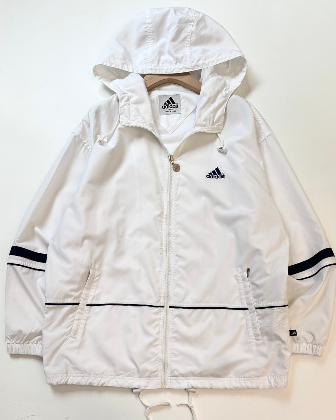 Adidas 올드 아디다스 화이트컬러 후드 바람막이 자켓 상품이미지3