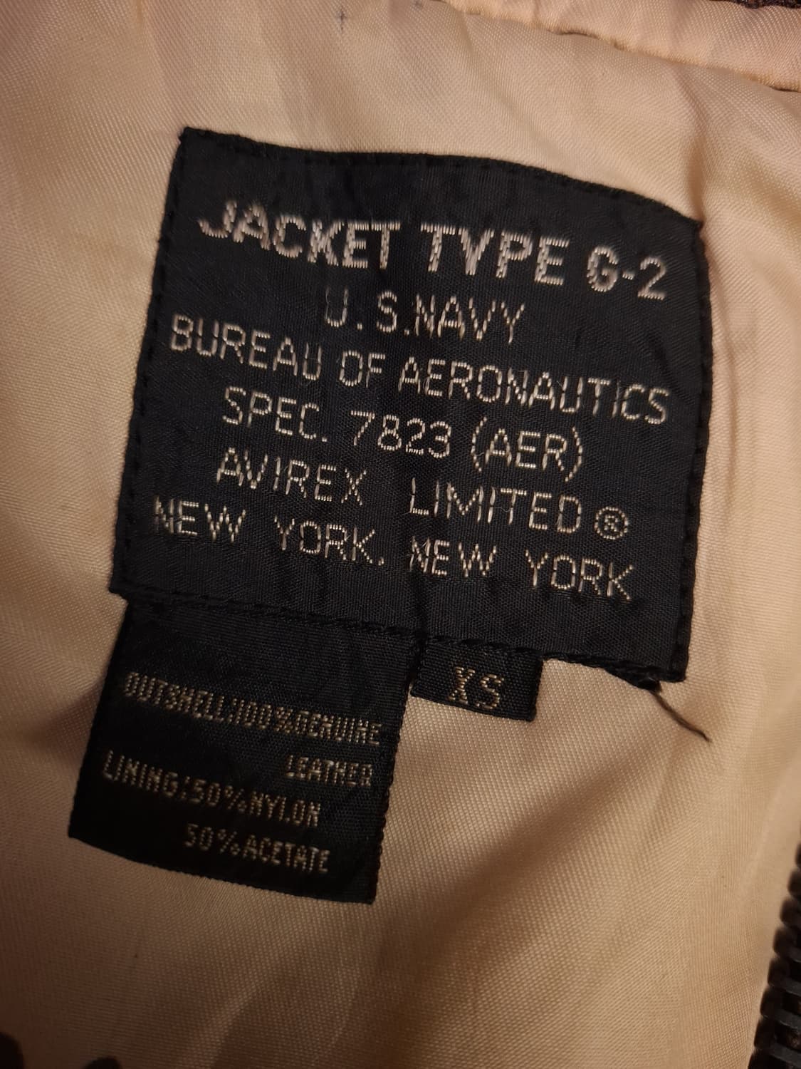 오리지날 아비렉스 미해군 G-2 리얼레더 항공자켓 상품이미지5