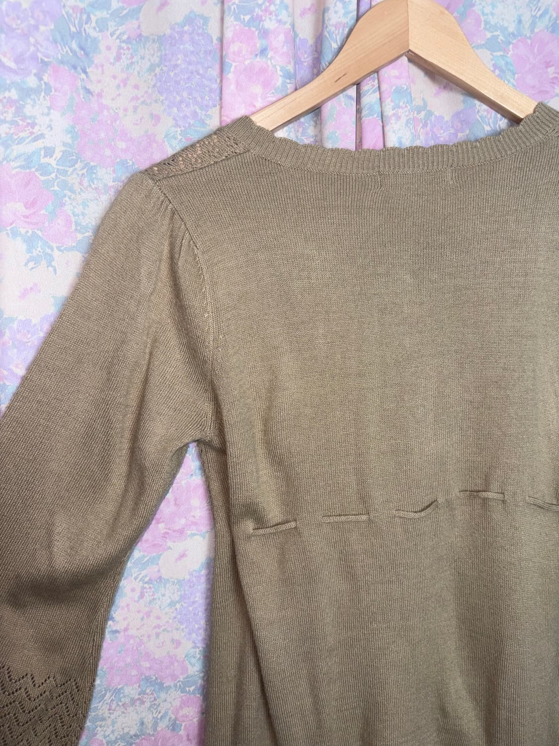 베이지 체크 레이어드 니트 상품이미지9