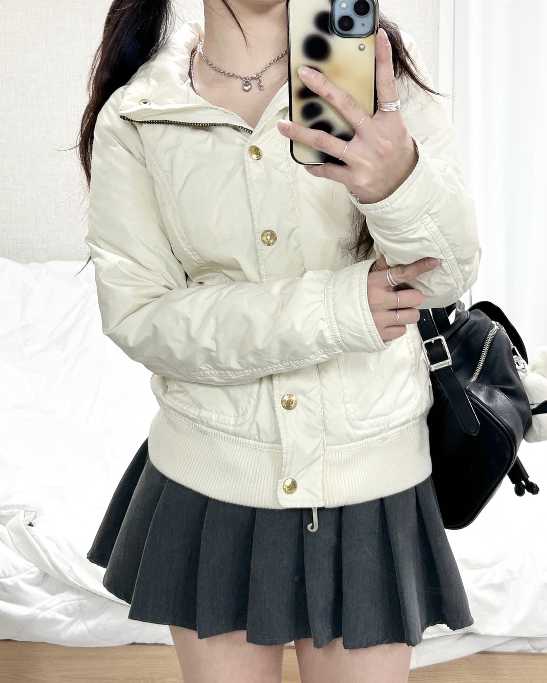 쥬시꾸뛰르 크림 누빔자켓 상품이미지4