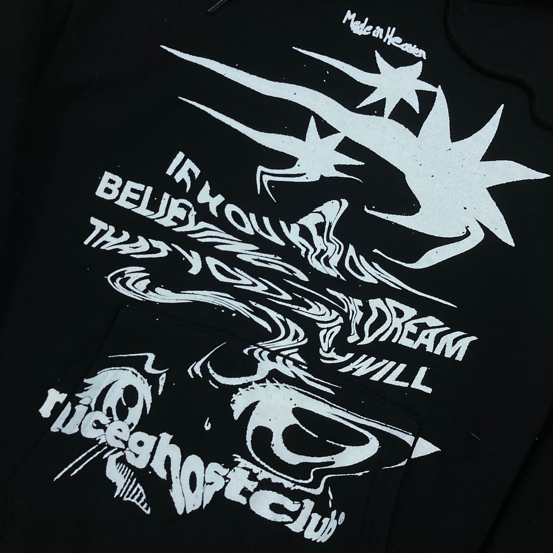 나이스 고스트 클럽 프린팅 빅로고 블랙 후드티 상품이미지2