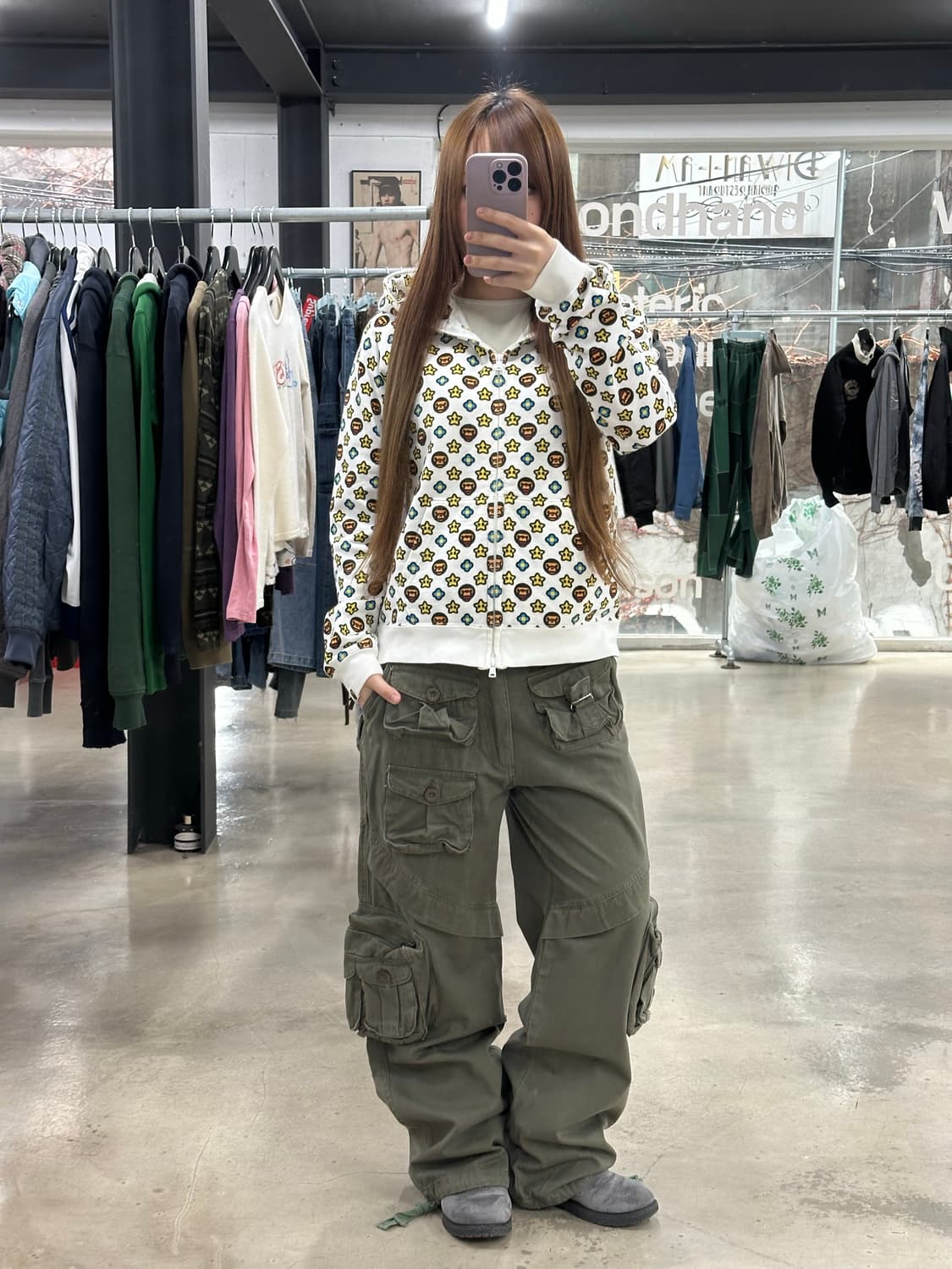 베이프 마일로 모노그램 풀 후드집업 상품이미지2