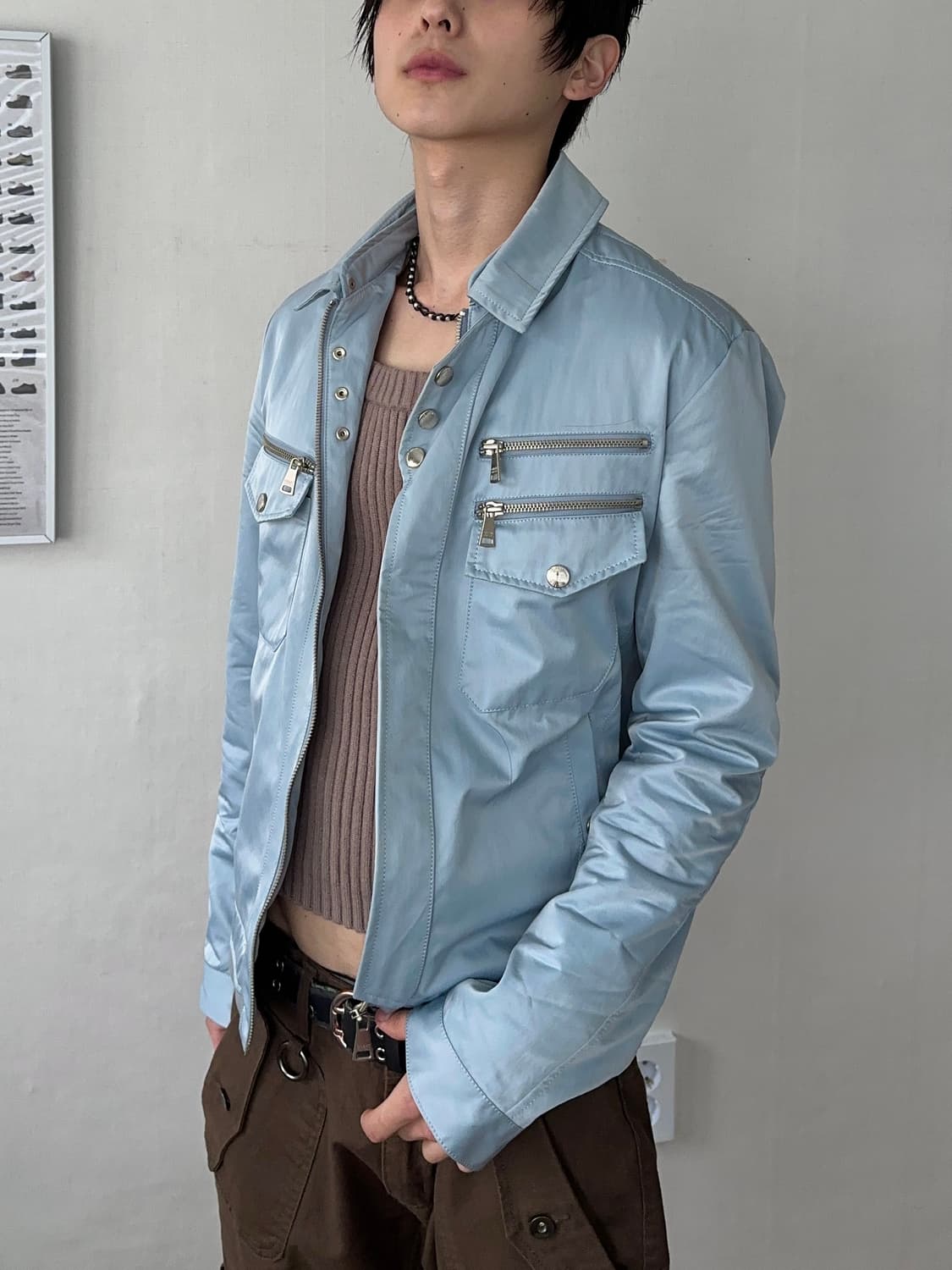 Gatsby Collection 글로시 바이커 자켓 상품이미지1