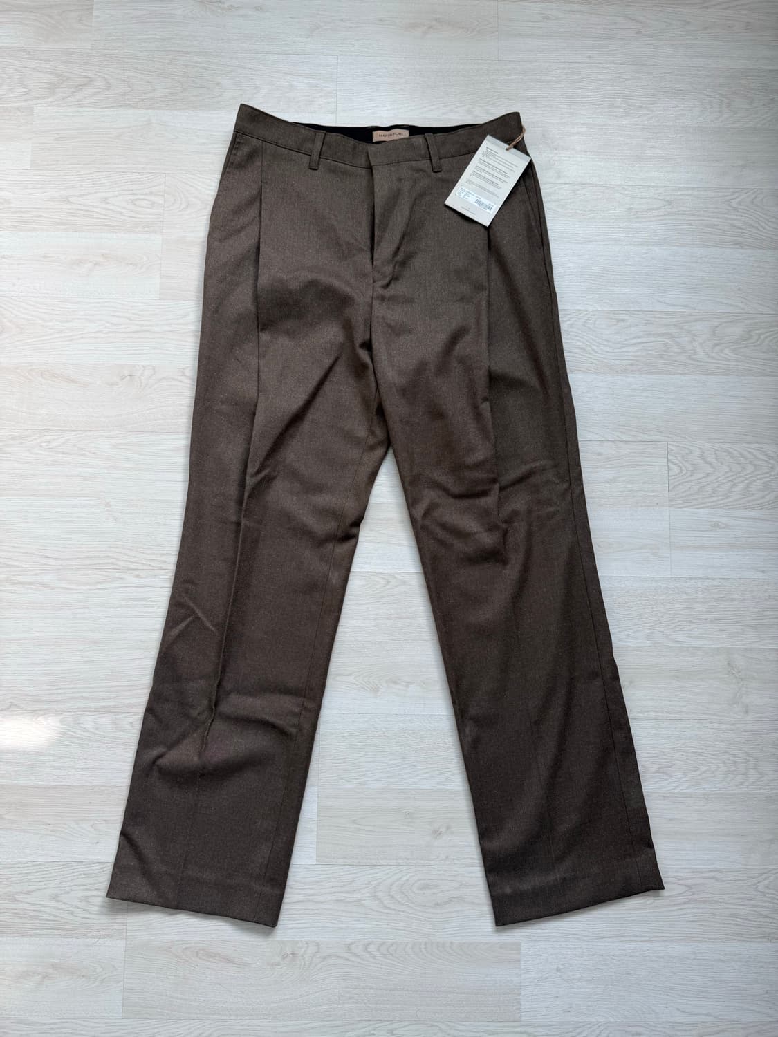 마틴플랜 브라운 원턱 바지 50사이즈  상품이미지1