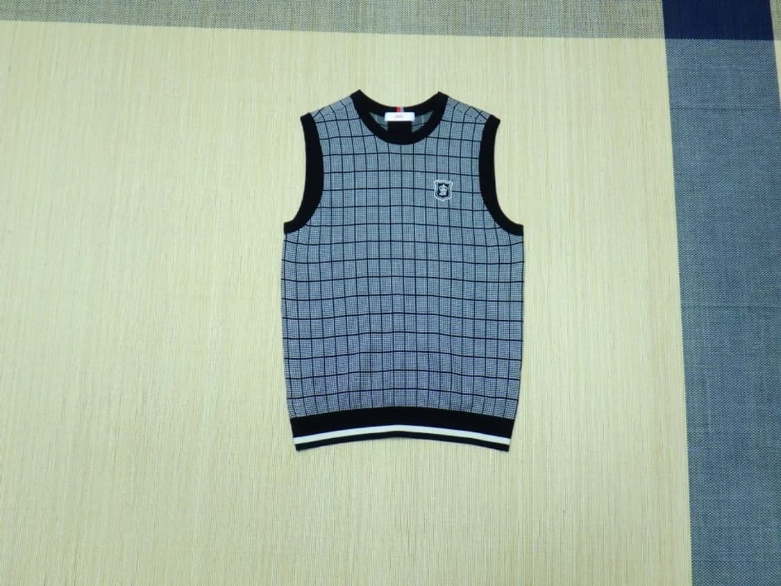 (M/95) JDX 골프 사각 체크패턴 스웨터 베스트 상품이미지1