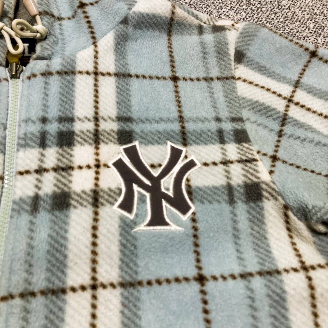 00‘s MLB 누빔 체크 양키스 후리스 자켓(95) 상품이미지4