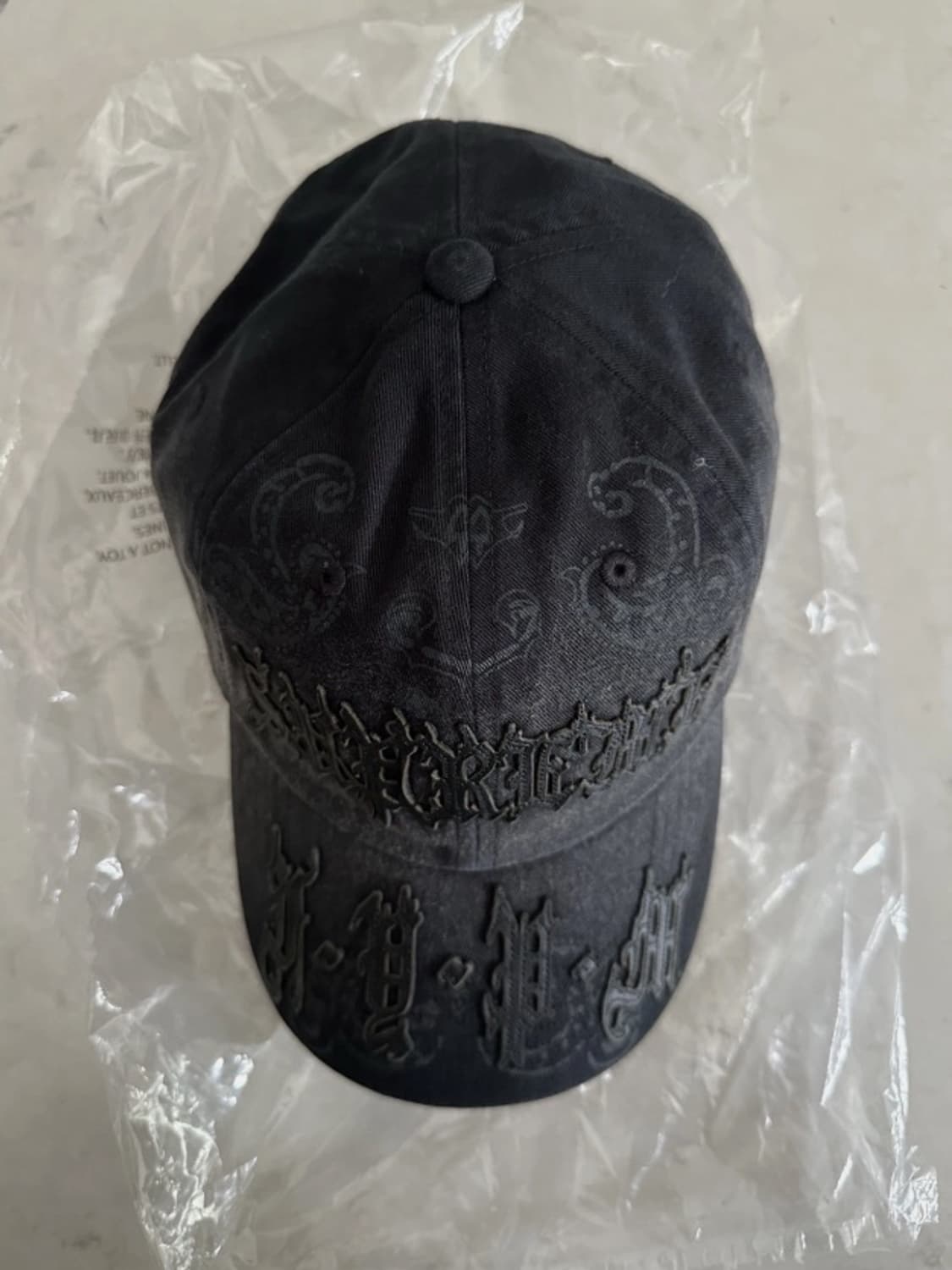 25SS 슈프림 레더 앱릭 6 패널 캡 블랙 새상품 상품이미지4