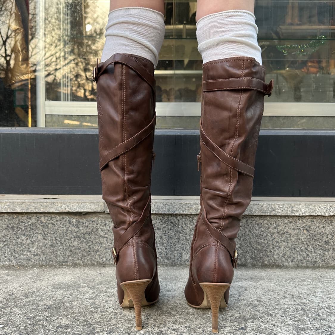 00s 브롱크스 레더 웨치 스틸레토 부츠 상품이미지10