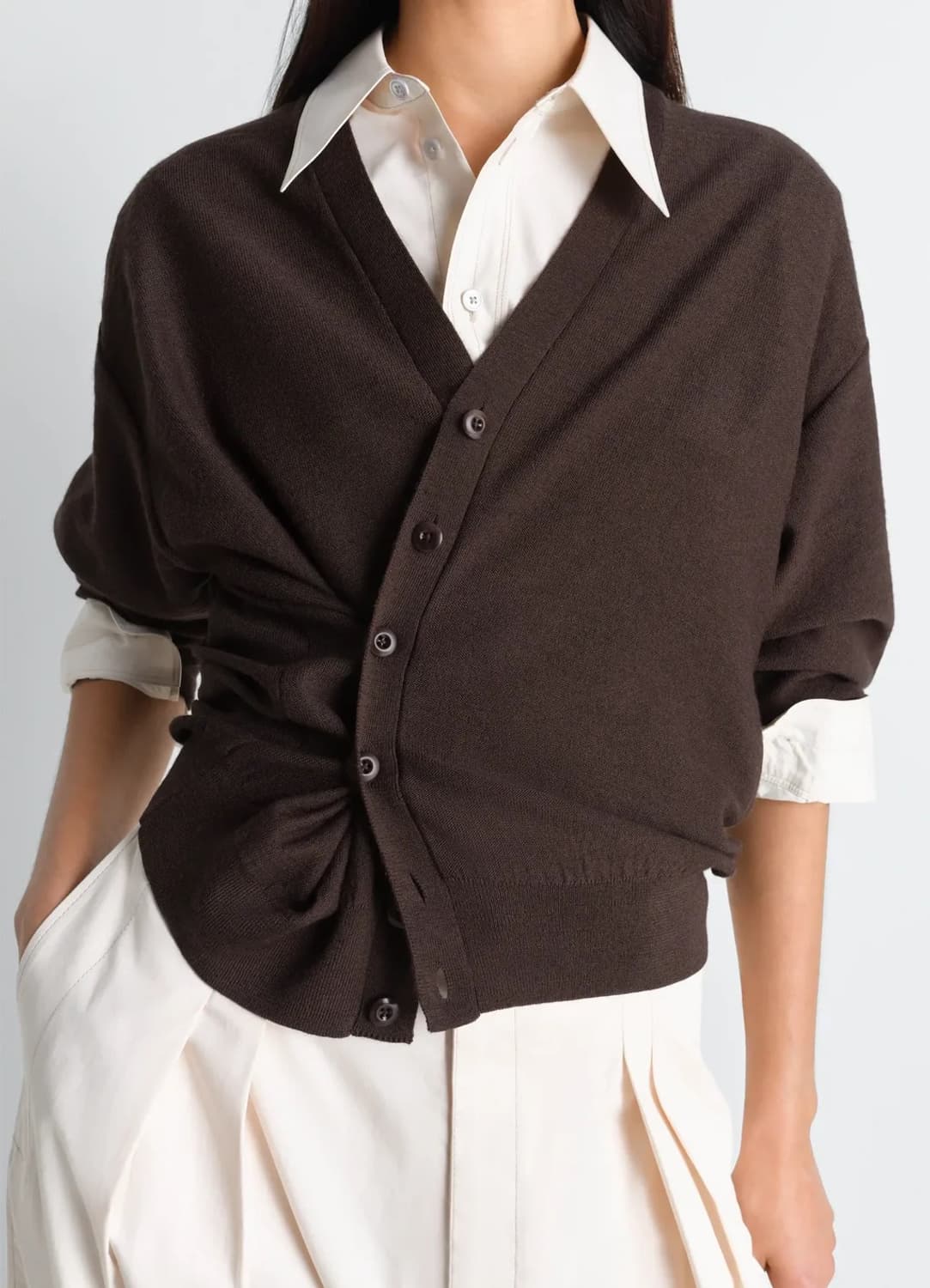 [M,L]르메르 26ss 트위스트 가디건/다크 카카오 상품이미지4