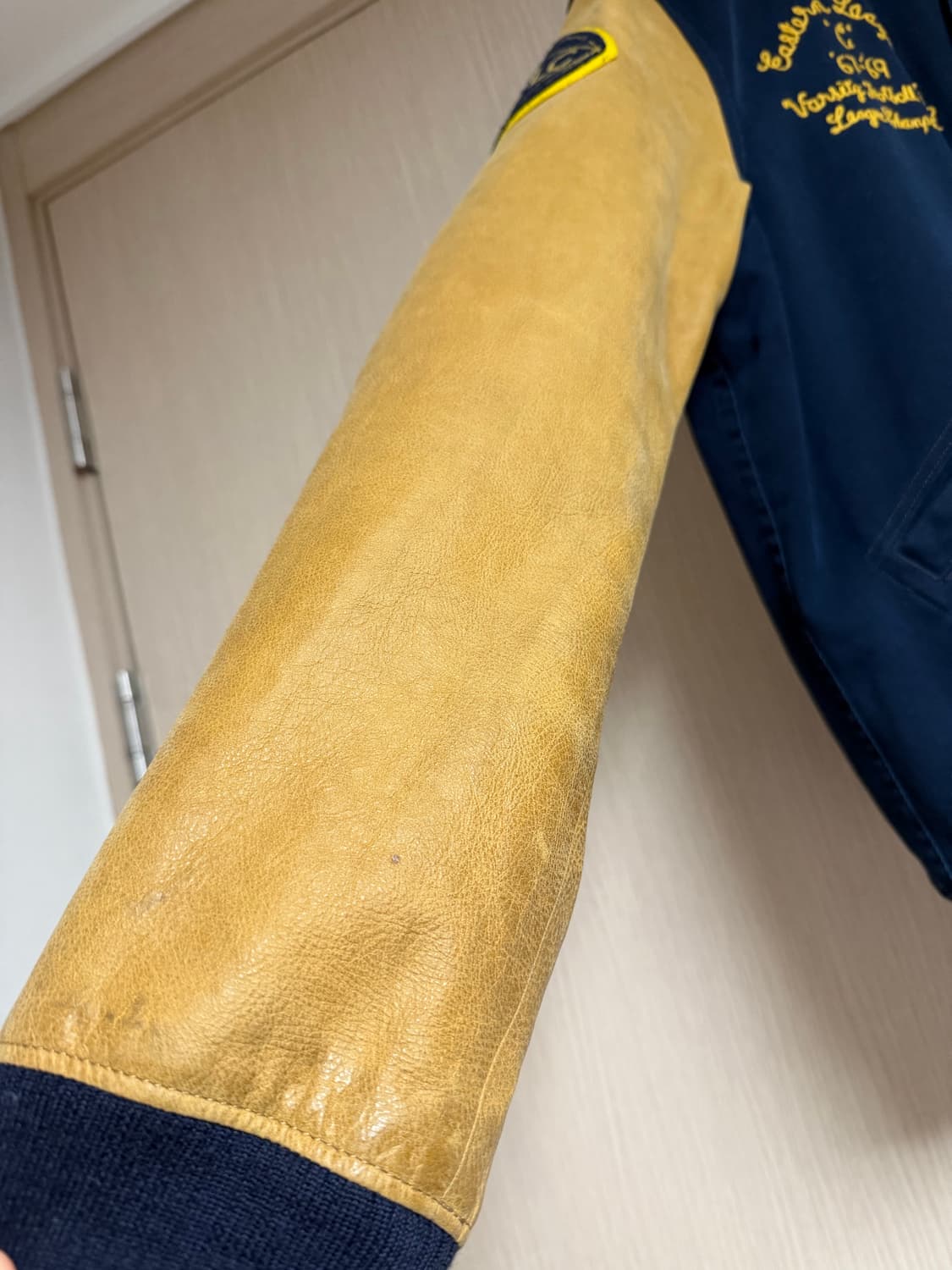 폴로 랄프로렌 / 풋볼 불독 코튼 레더 바시티 / L 상품이미지4