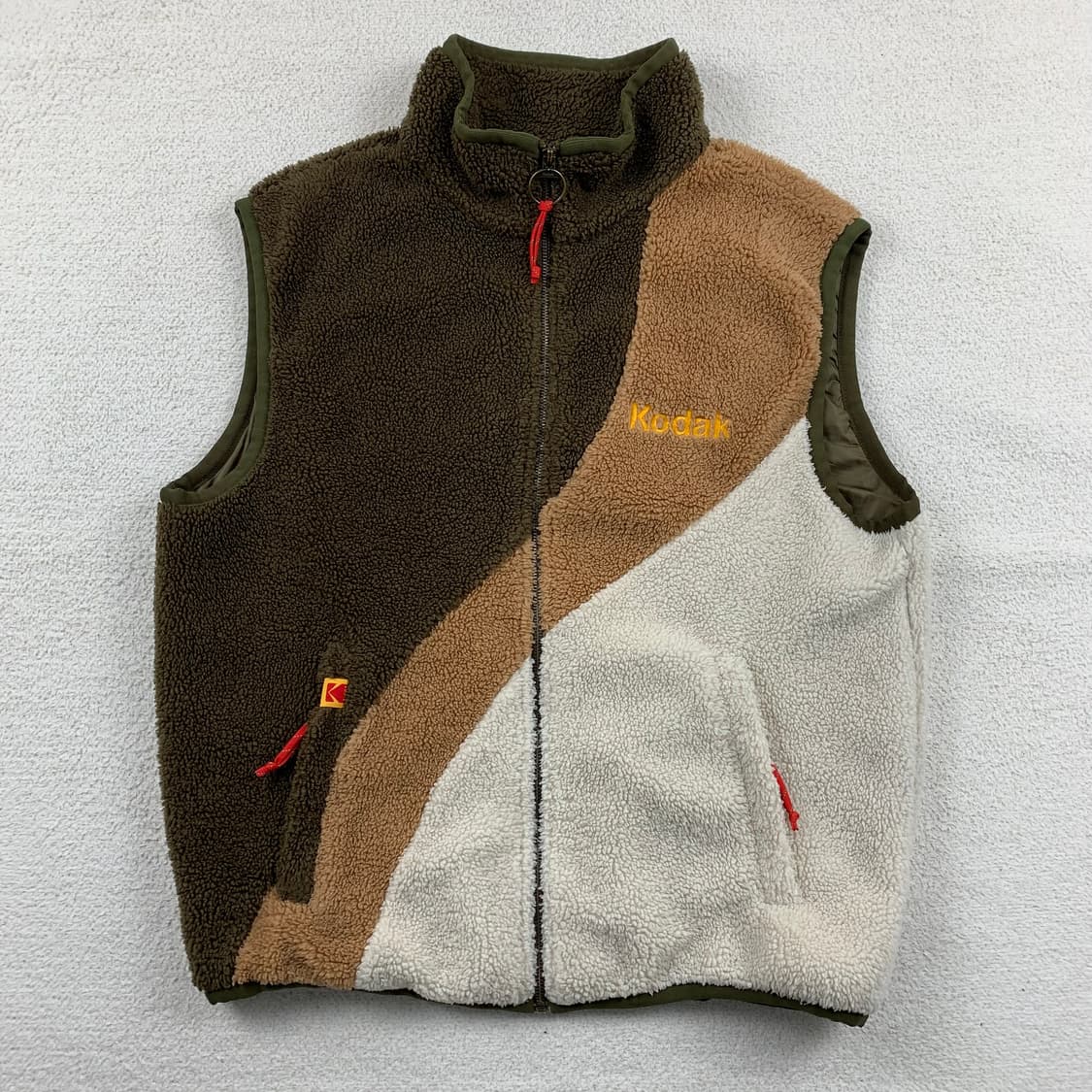 코닥 자수로고 코다크롬 컬러블록 플리스 집업 베스트 상품이미지1