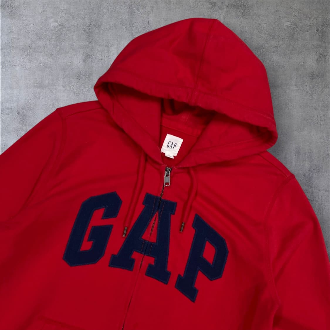 GAP 레드 컬러 스펠아웃 빅로고 후드 집업 상품이미지2