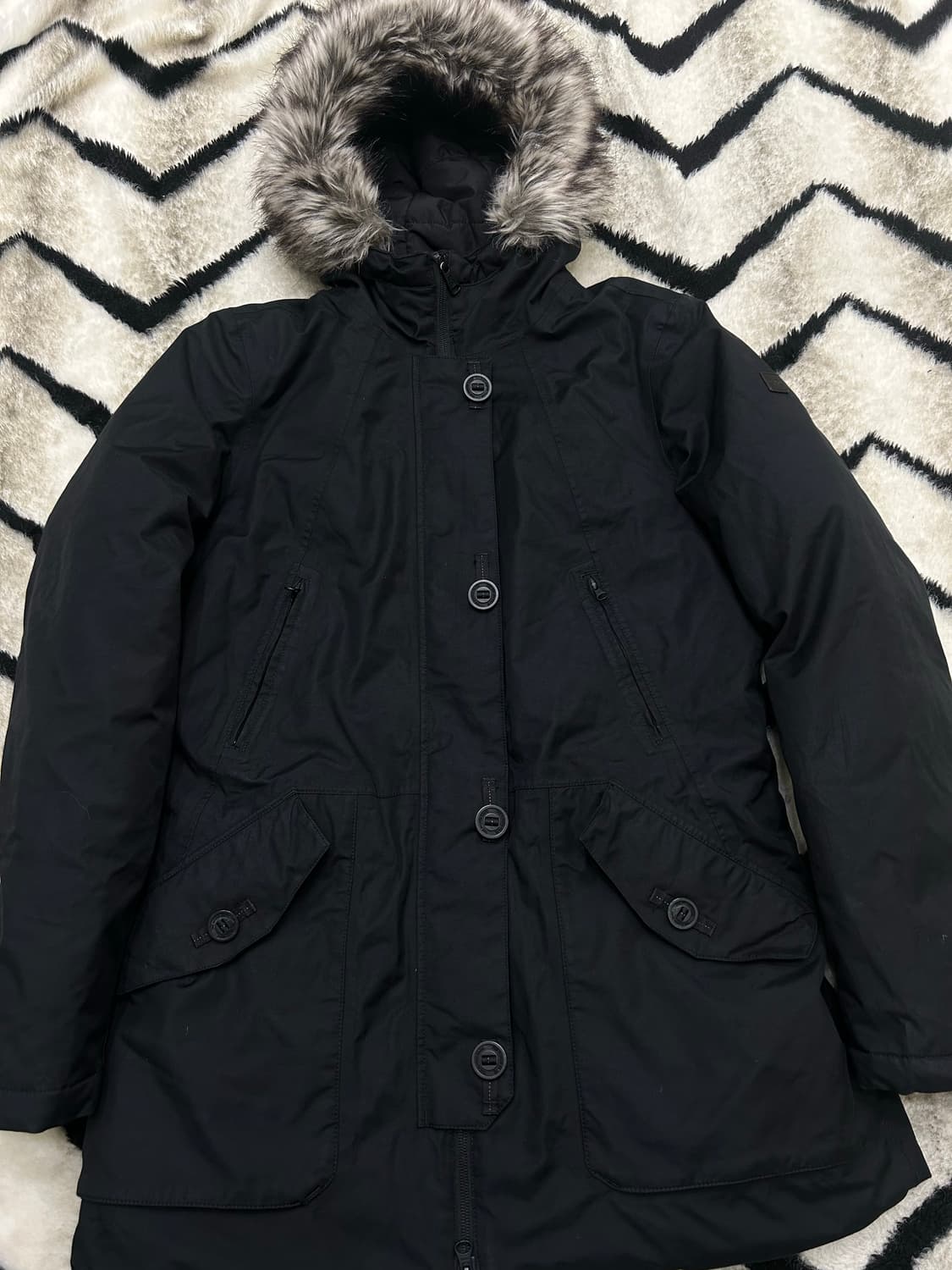 [여성L]노스페이스 550 후드 패딩/블랙 상품이미지2