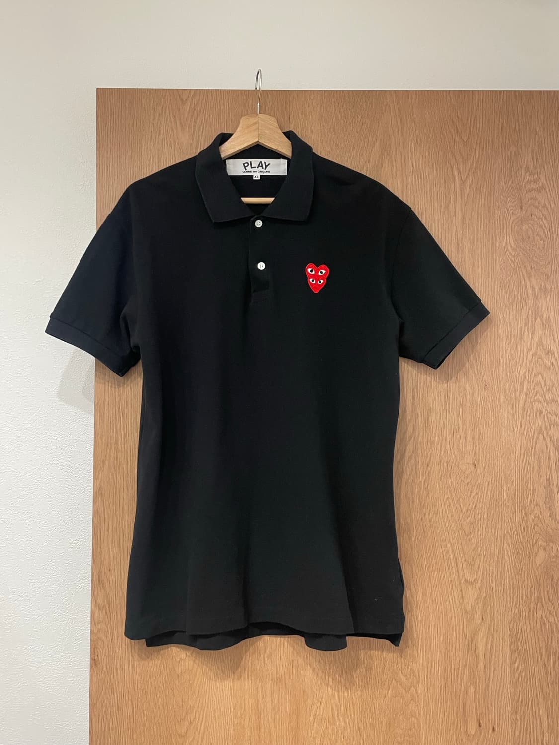 꼼데가르송 PLAY 더블와펜 블랙 카라티 XL 상품이미지1