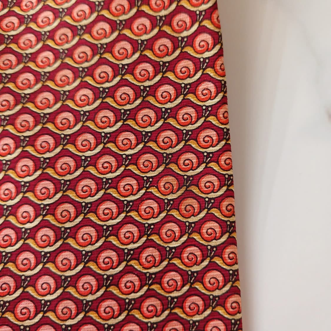 니나리치 실크 오렌지 스파이럴 패턴 넥타이 9.3cm A등급 A18878 상품이미지7