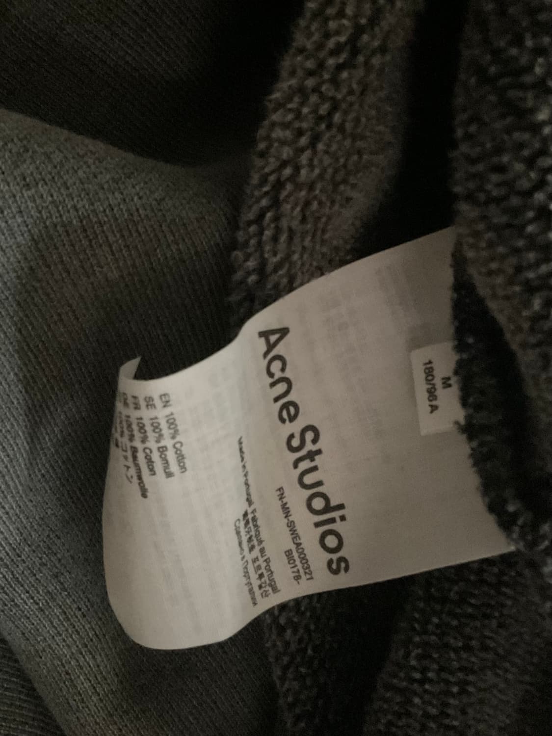 아크네 스튜디오 후드 스웨터 로고 패치 페이디드 블랙 상품이미지3