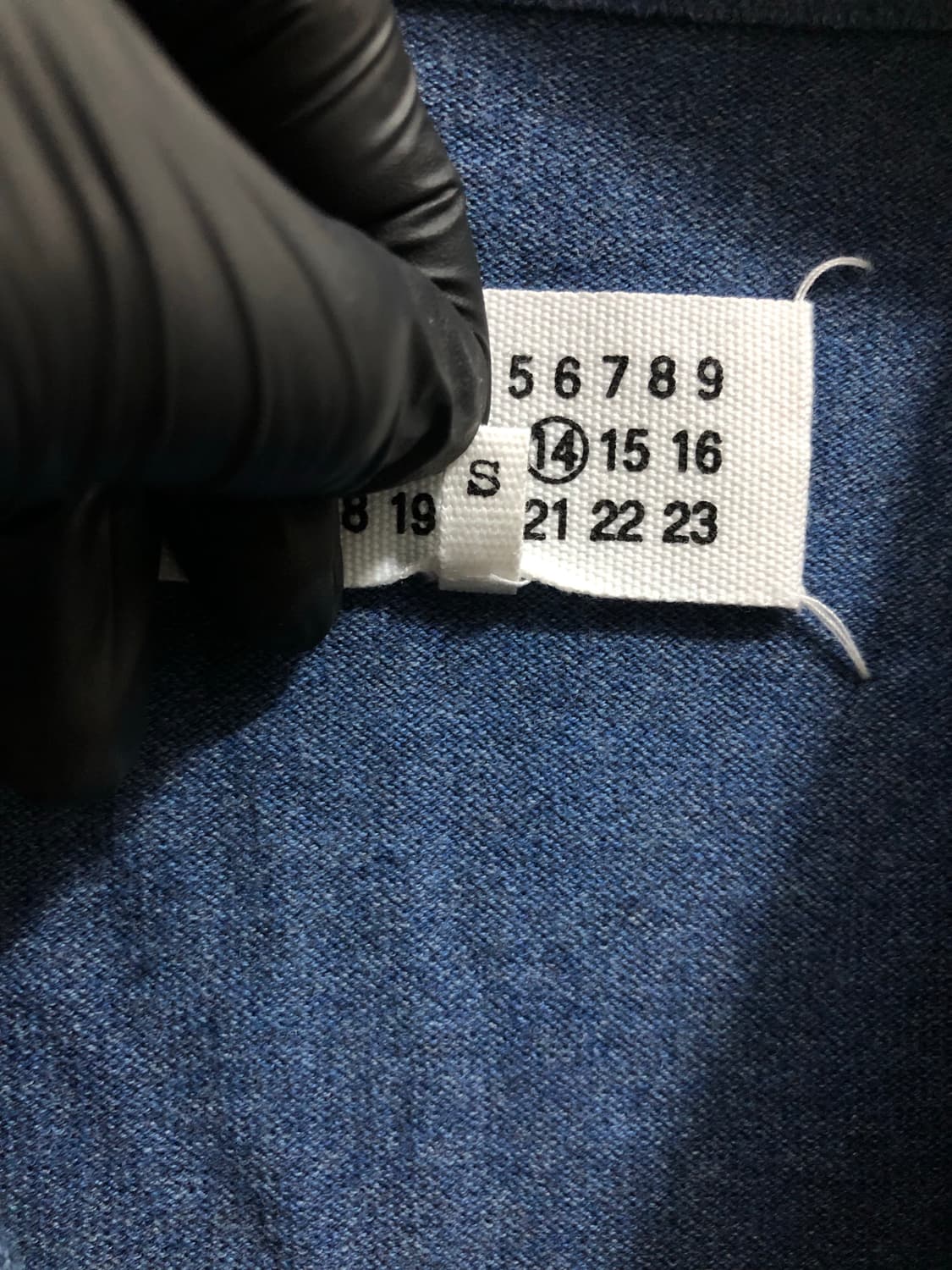 [S] 마르지엘라 엘보우 패치 코튼 가디건 블루 상품이미지6