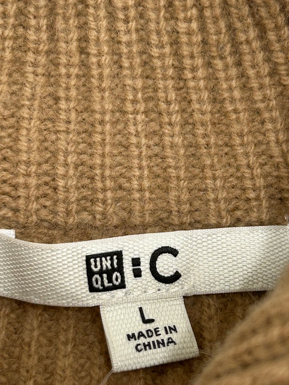 유니클로C 프리미엄 램스울 하프집업 니트 여성 L사이즈 진베이지 상품이미지4