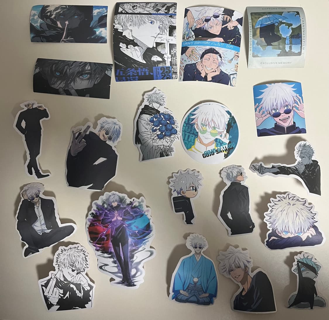 급처분|(주술회전) 고죠 사토루 포카+조각 스티커 세트 상품이미지2