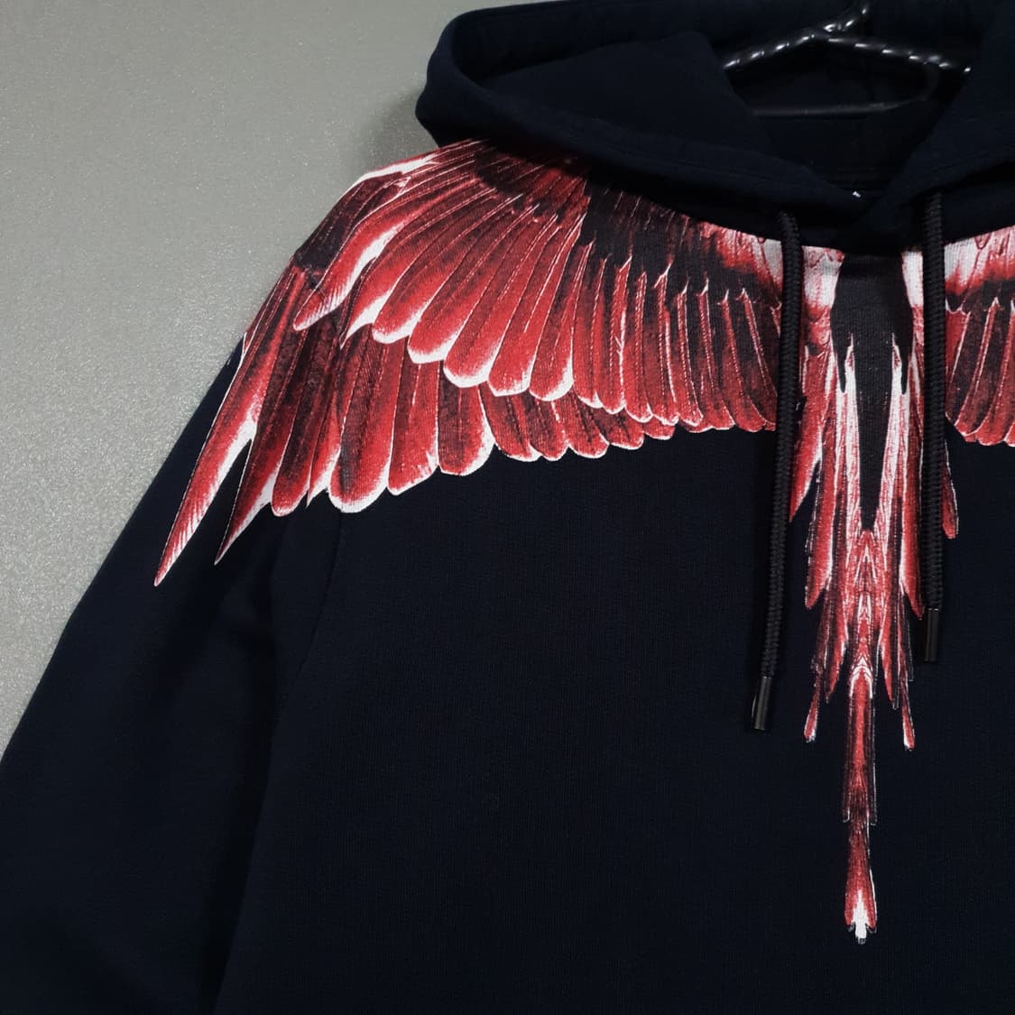 실측 L (100) 마르셀로불론 레드 고스트 윙 프린팅 코튼 후드티 스웻 상품이미지3