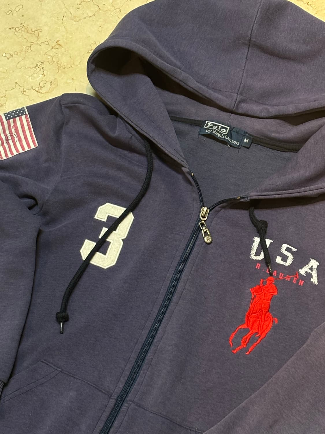 폴로 랄프로렌 빈티지 성조기 usa 후드집업🇺🇸 상품이미지1