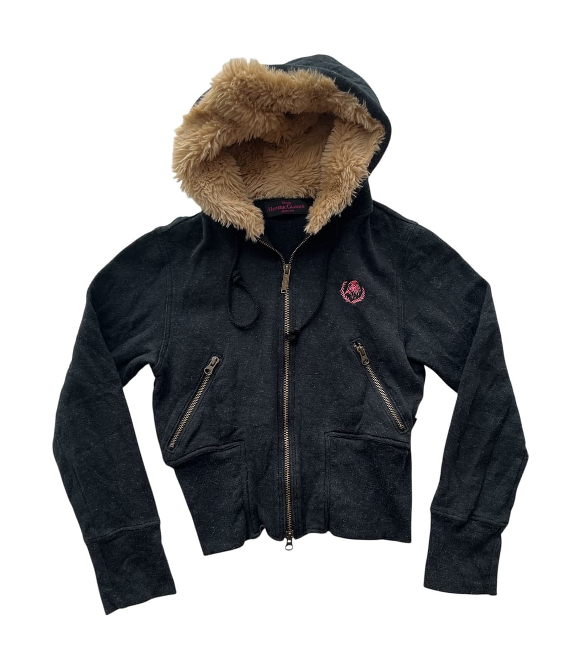 히스테릭 글래머 히스걸 자수 퍼 후드집업 크롭 후드집업 상품이미지1