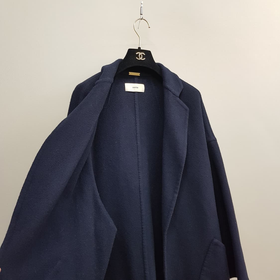 한섬 시스템  핸드메이드  캐시미어 블렌드 오버핏 코트 76-90-155 상품이미지5