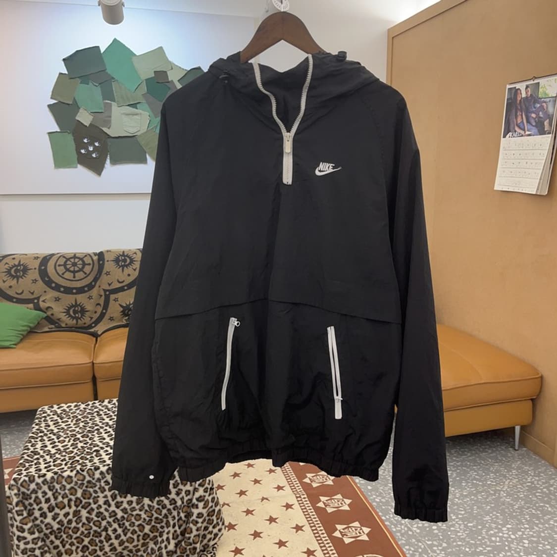 나이키 빈티지 언라인드 오버핏 반집업 바람막이 아노락 XL C09222 상품이미지3
