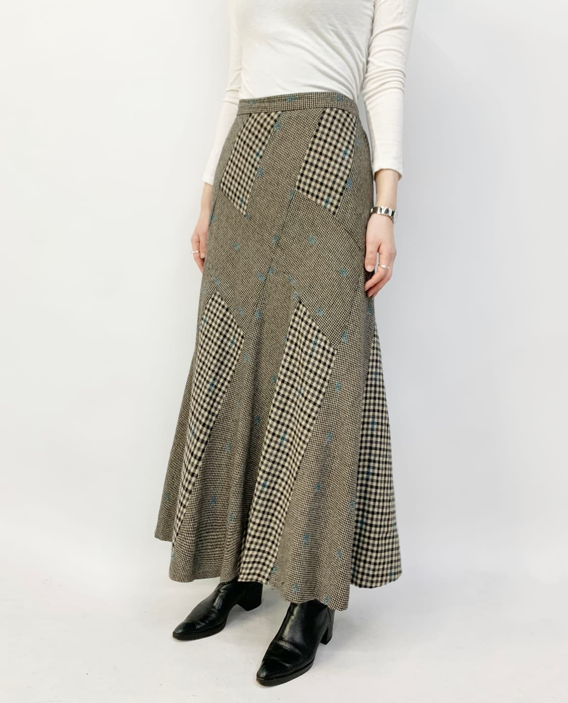  VARENTS BIS 체크 플라워 스커트 상품이미지2