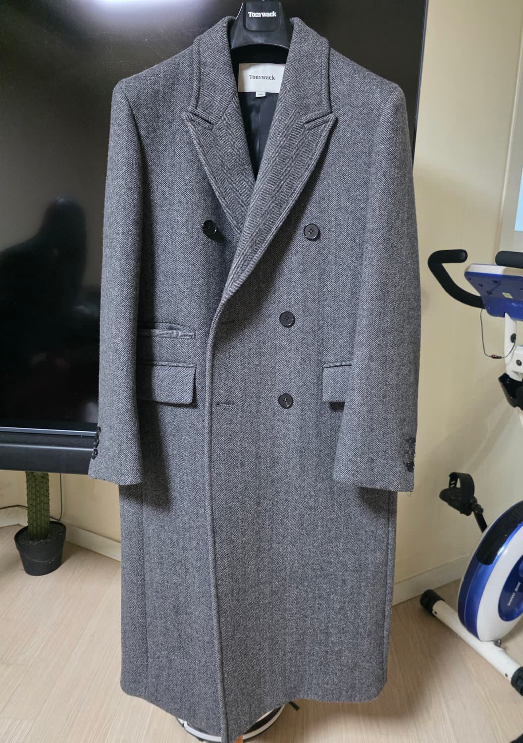 [1회착용] 토니웩 체스터필드 코트 미드 그레이 헤링본 S 사이즈 상품이미지2