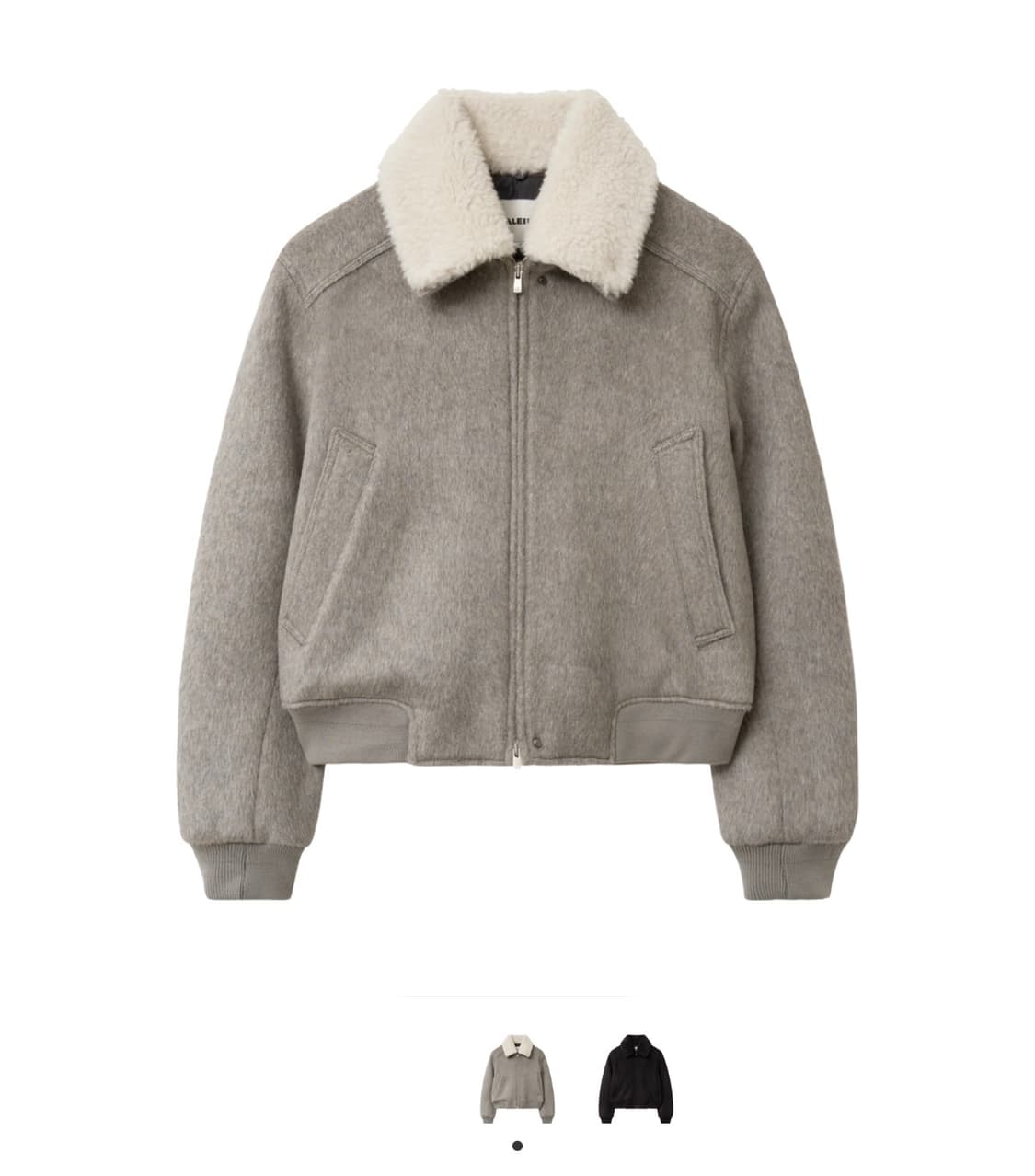 [2] 알렌느 알파카 시어링 카라 블루종 그레이시 베이지 상품이미지1