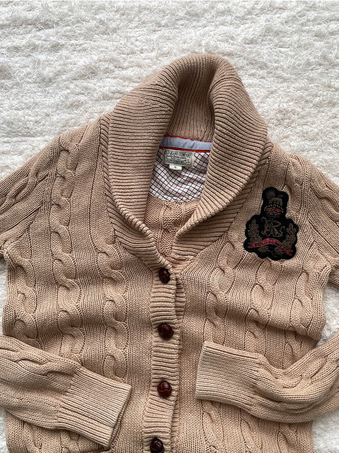 폴로진스 숄카라 우먼스 케이블 가디건 상품이미지5