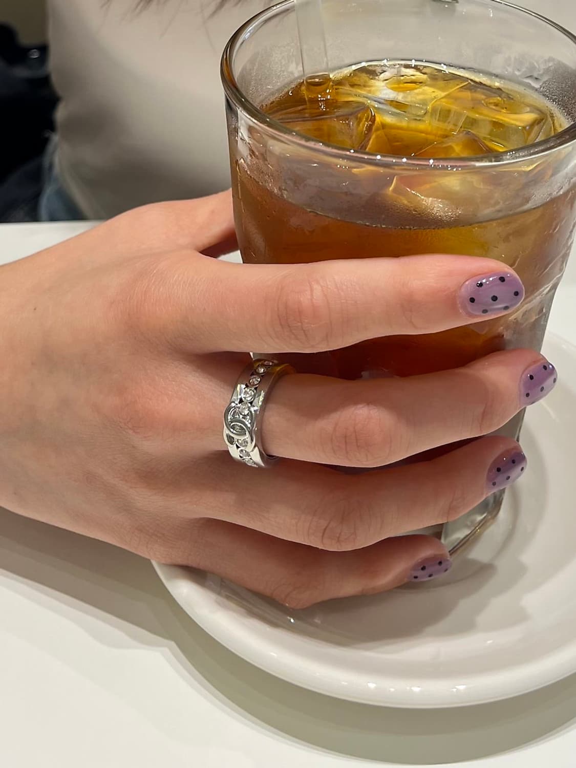 샤넬 정품 업사이클링 CC 크리스탈 실버 반지 링 ​ 상품이미지4