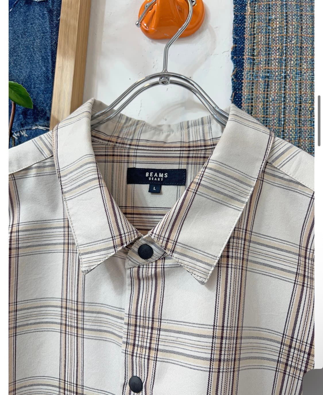 빔즈 하트 체크 셔츠 L 상품이미지3