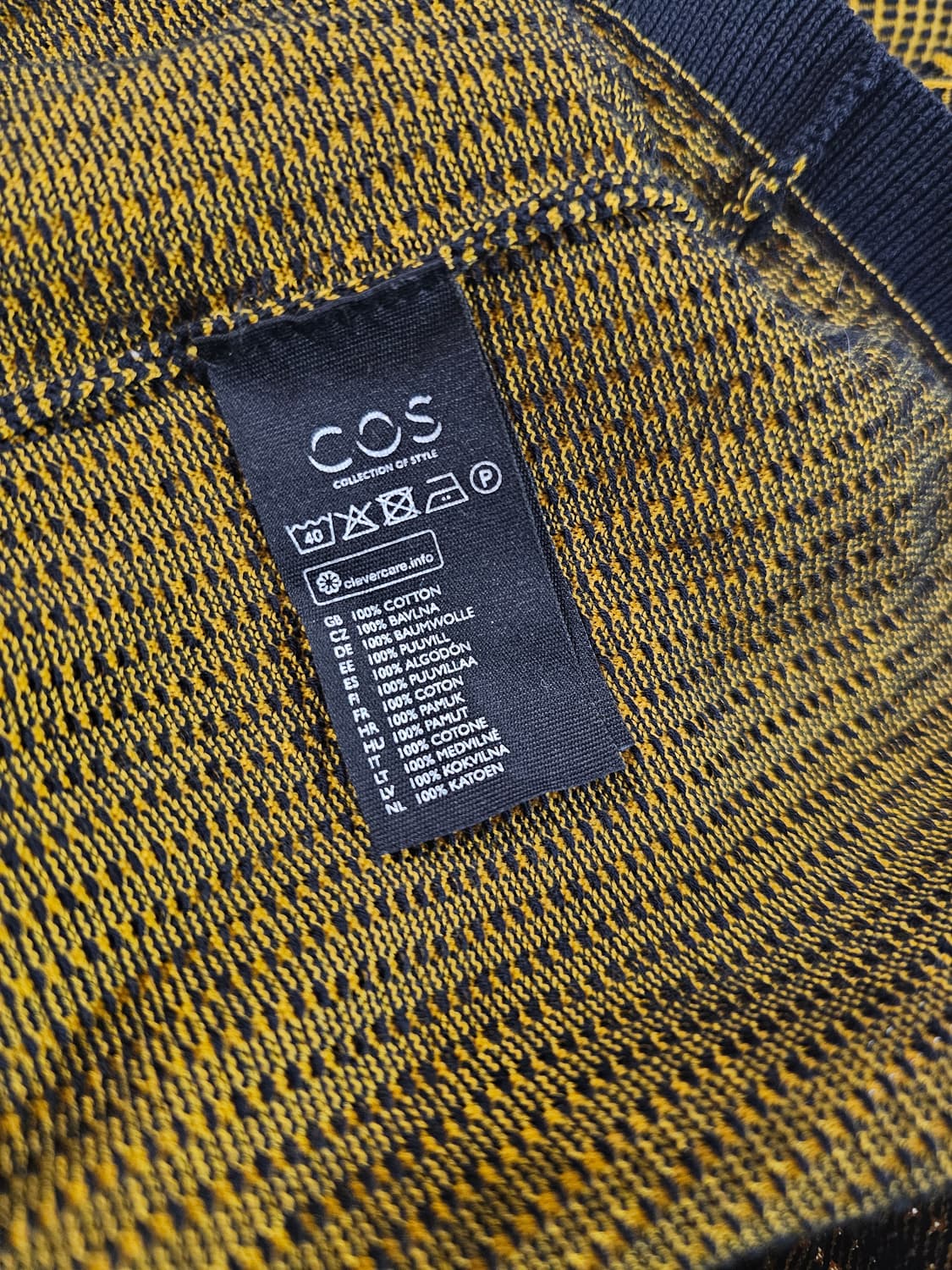 [L] COS 코스 옐로우 스트라이프 하프집업 코튼 니트 상품이미지8