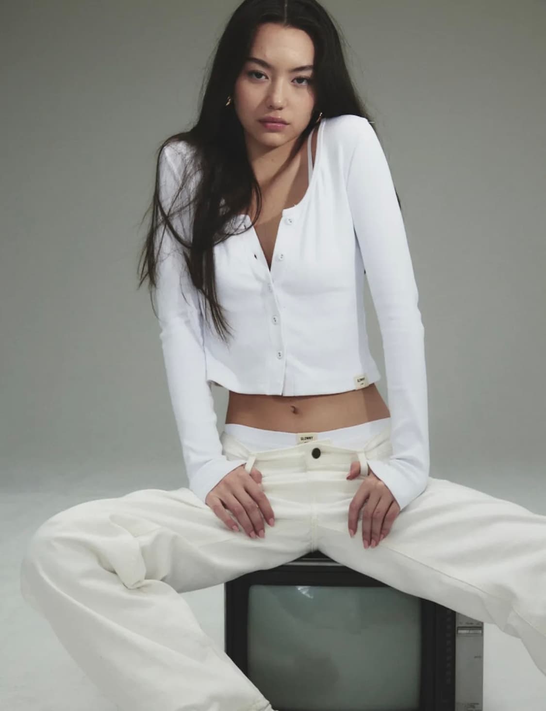 글로니 롱슬리브 가디건 화이트 상품이미지1