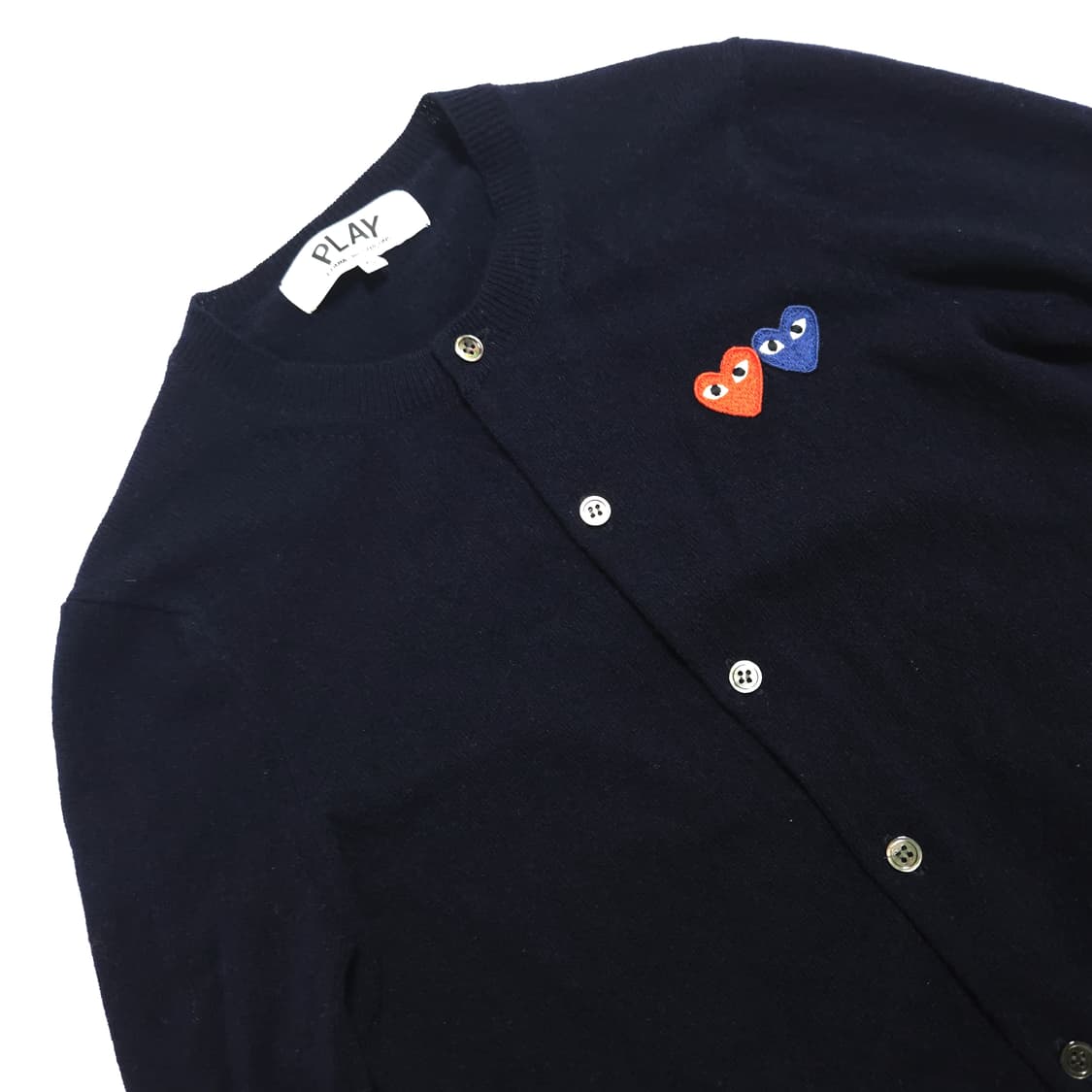 꼼데가르송 우먼 더블 와펜 가디건 네이비 상품이미지4