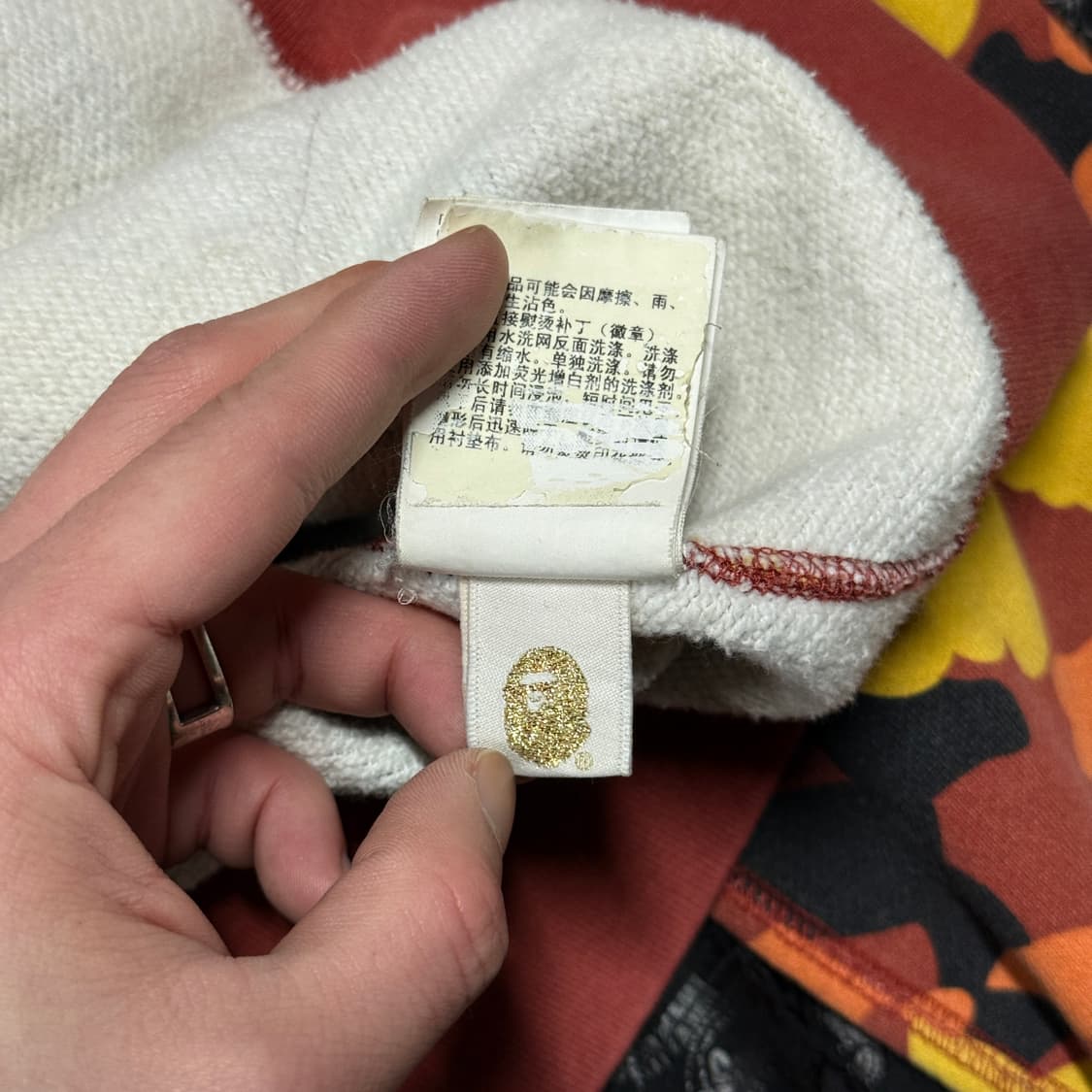 정품 베이프 얼티메이트 1st 카모 샤크 풀 집업 후디 오렌지 상품이미지10