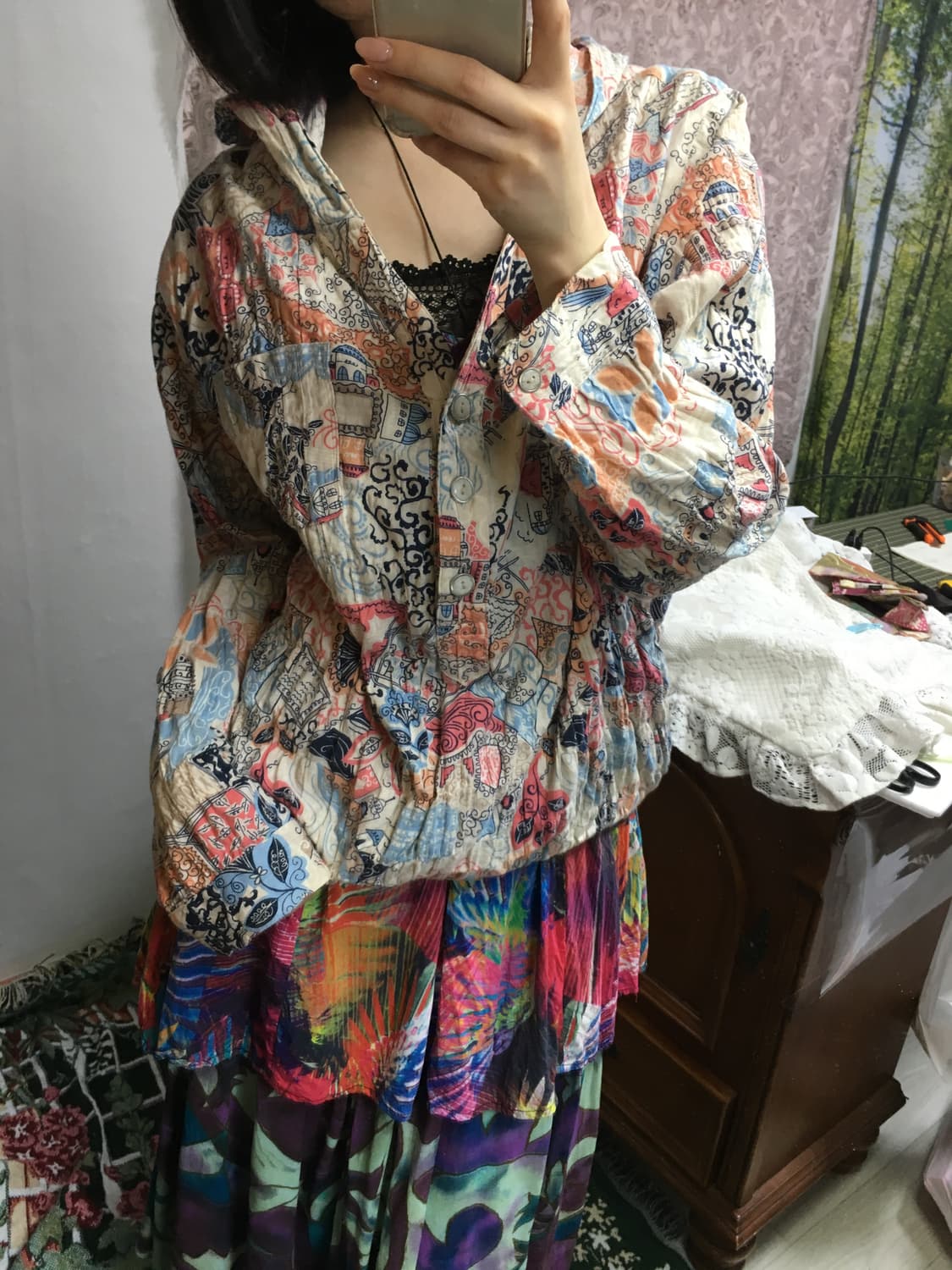 보헤미안 에스닉 후드 상의 상품이미지5