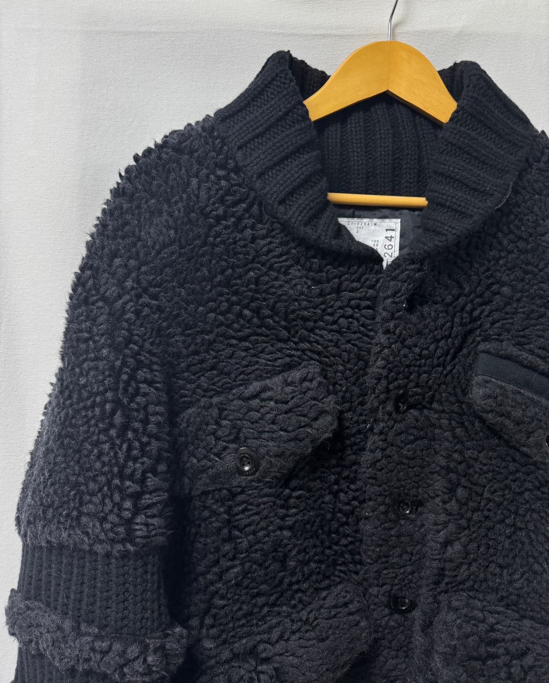 사카이 쉬어링 리브드 울 바시티 자켓 2사이즈 상품이미지6