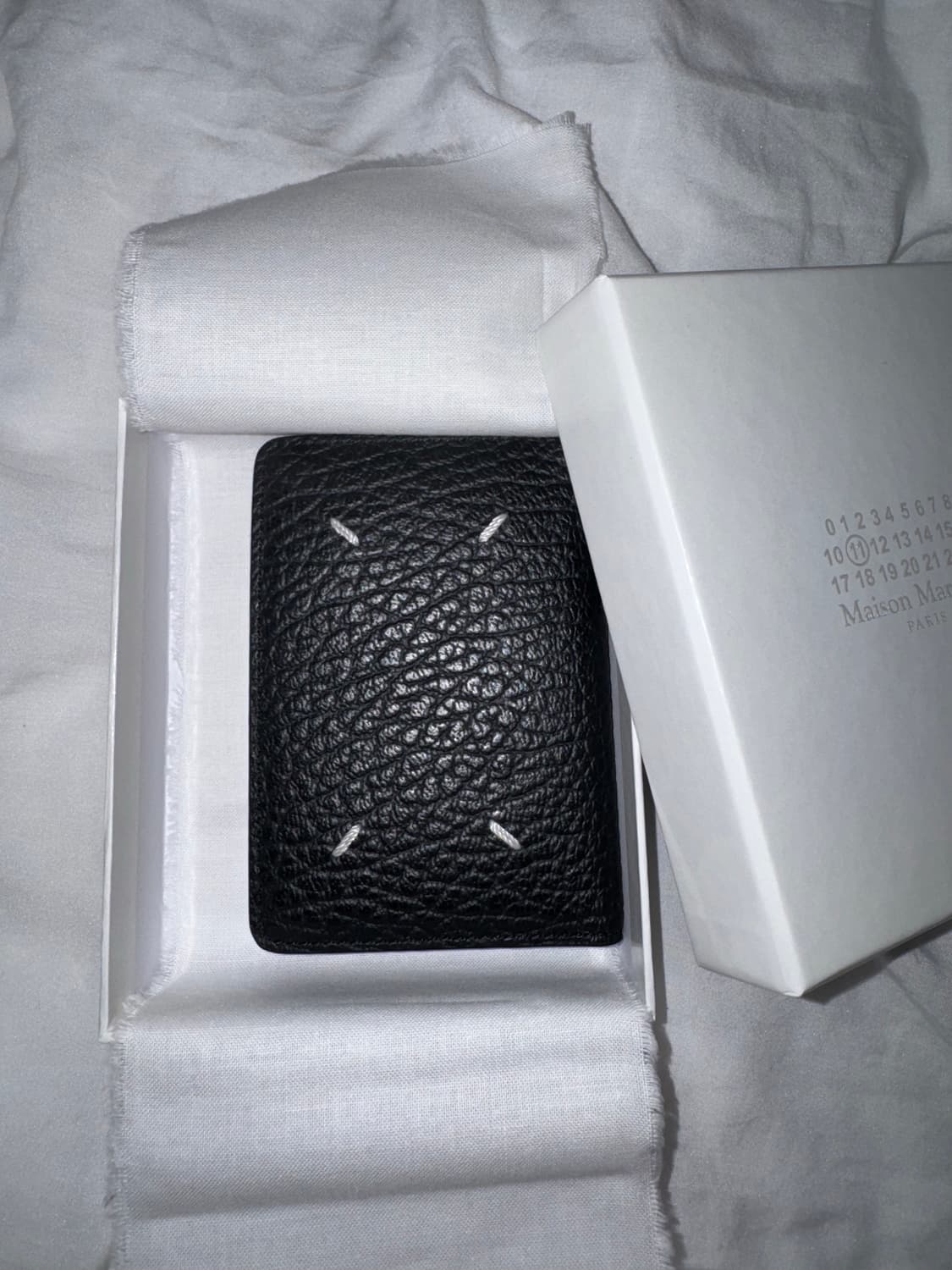 카드 지갑 ) 메종 마르지엘라 보빈 레더 카드 홀더 블랙 상품이미지5