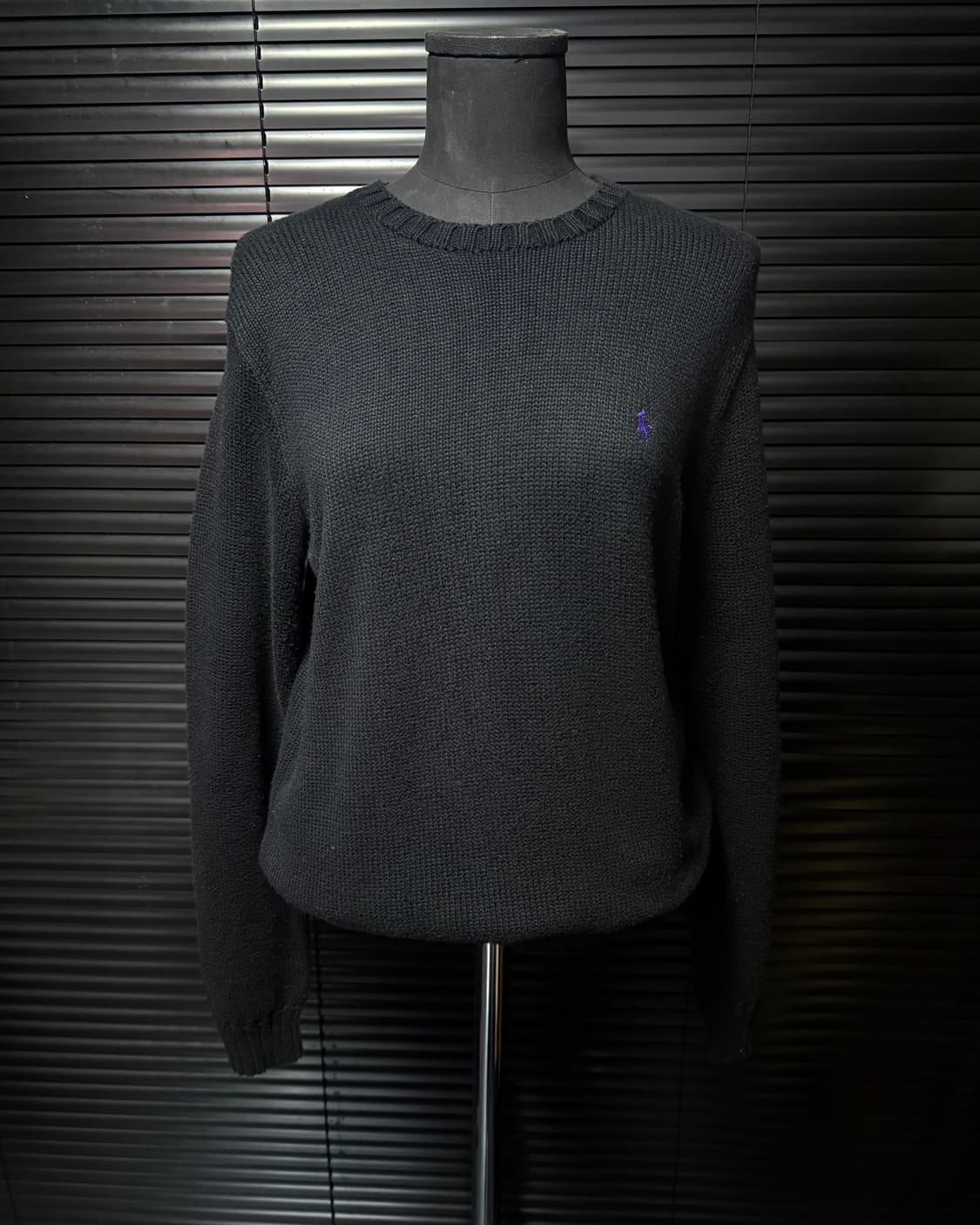 폴로 랄프로렌 블랙 니트 스웨터 면 코튼 보라색 여자 여성 S 90 검정 상품이미지2