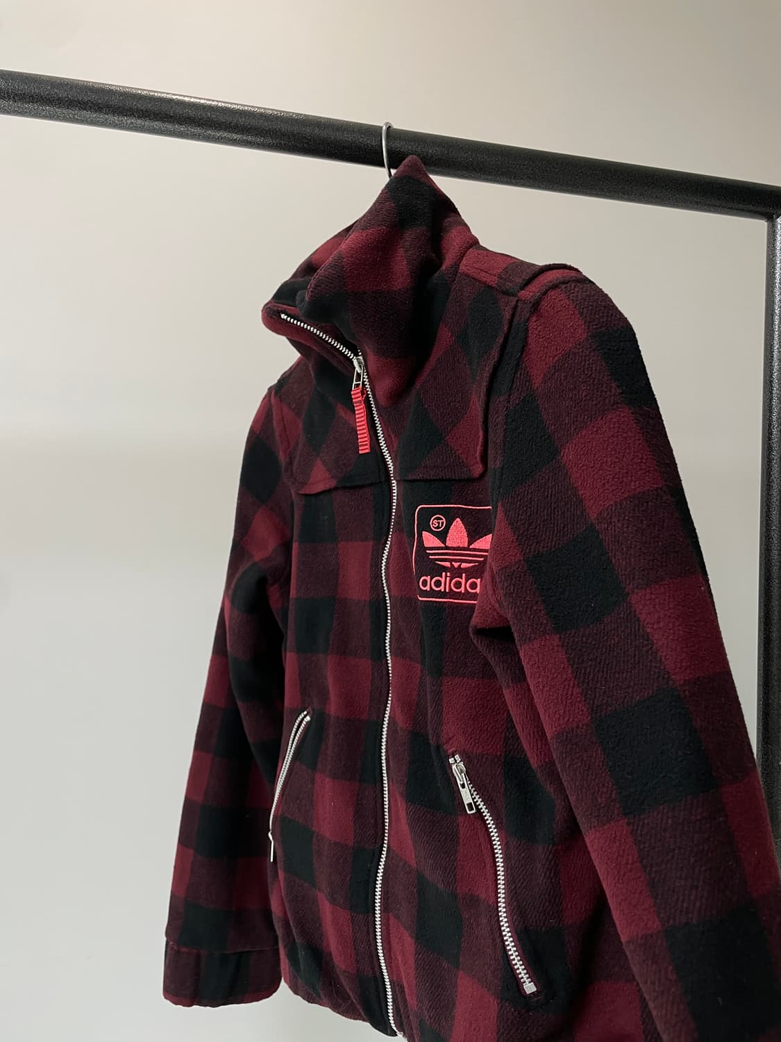 (95) 아디다스 y2k 체크 울 누빔 자켓 상품이미지2