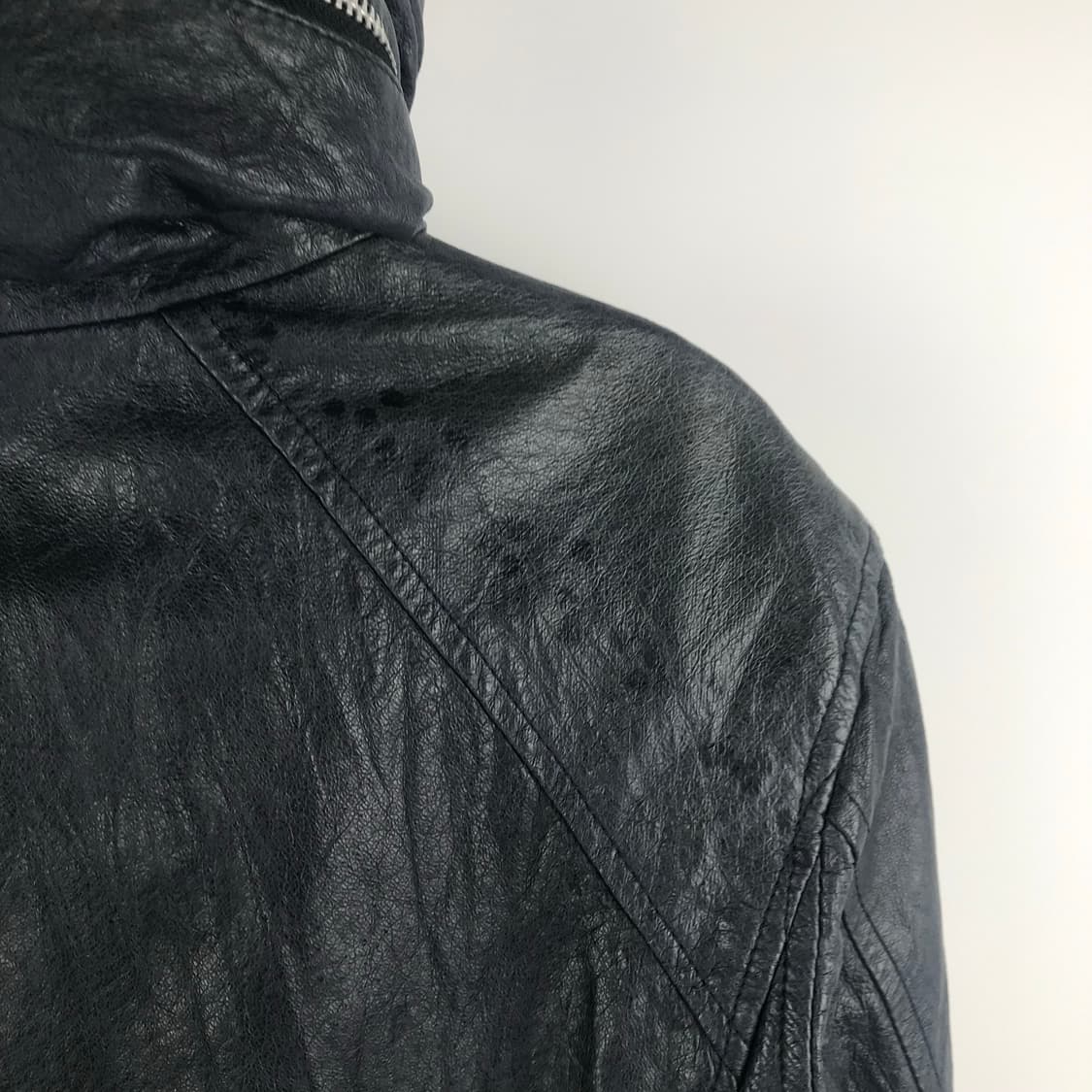 레더 집업 하이넥 바이커자켓 y2k 가죽트러커빈티지점퍼 라이더 펑크룩 상품이미지9